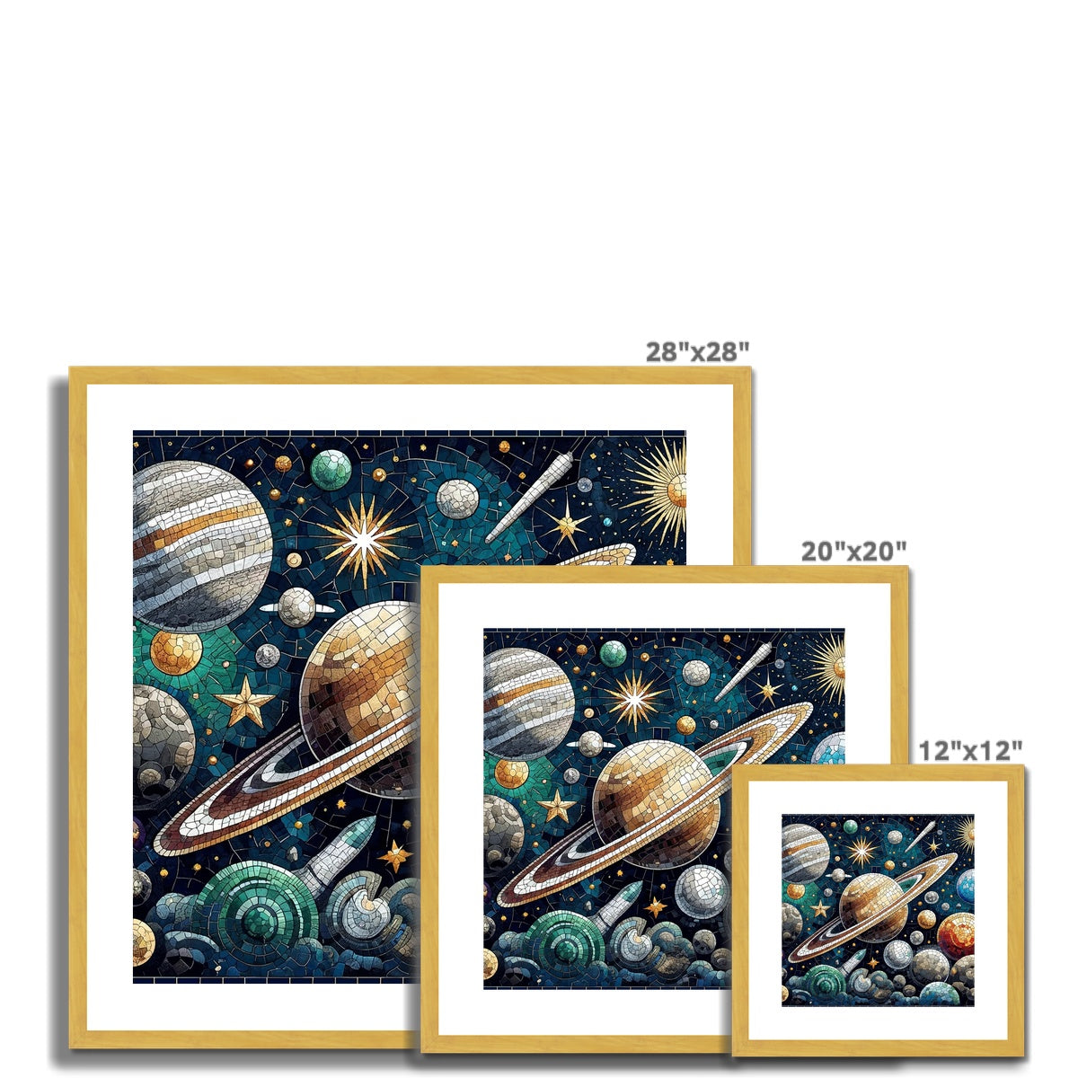 Space Mosaic Antique Framed & Mounted Print - DecorDash