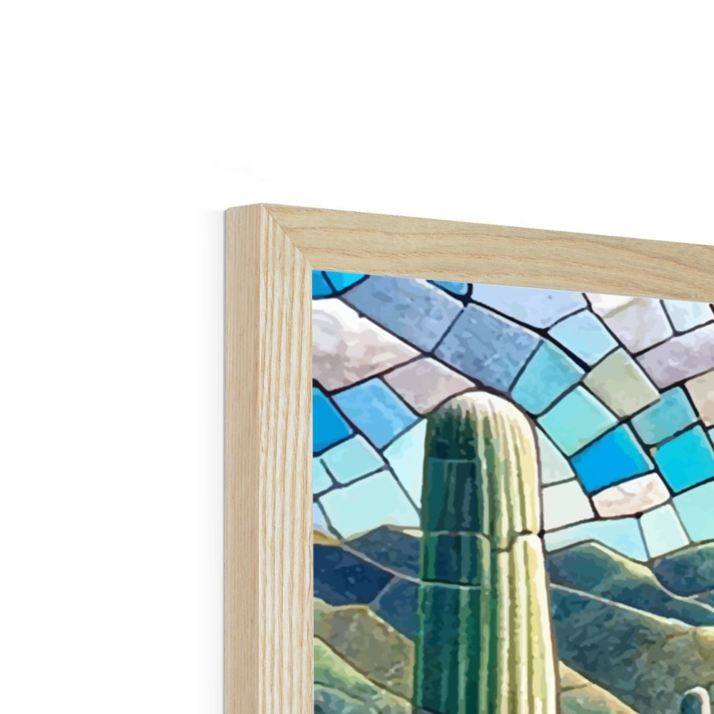 Cacti Mosaic Budget Framed Poster