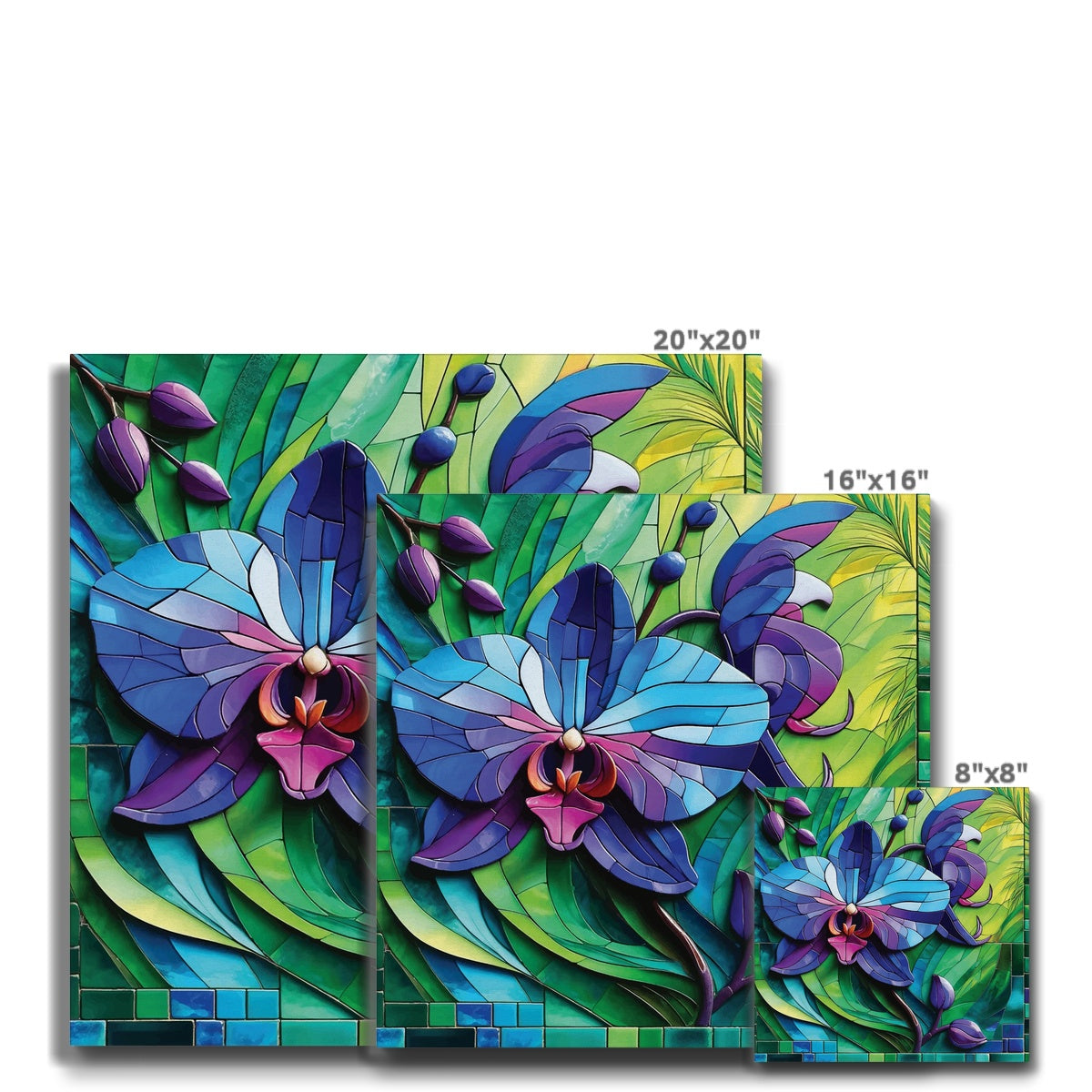 Blue Orchid Mosaic Eco Canvas - DecorDash