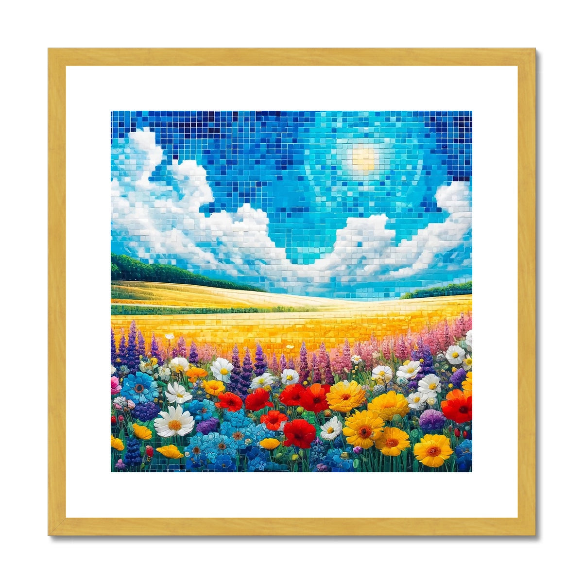 Meadow Mosaic Antique Framed & Mounted Print