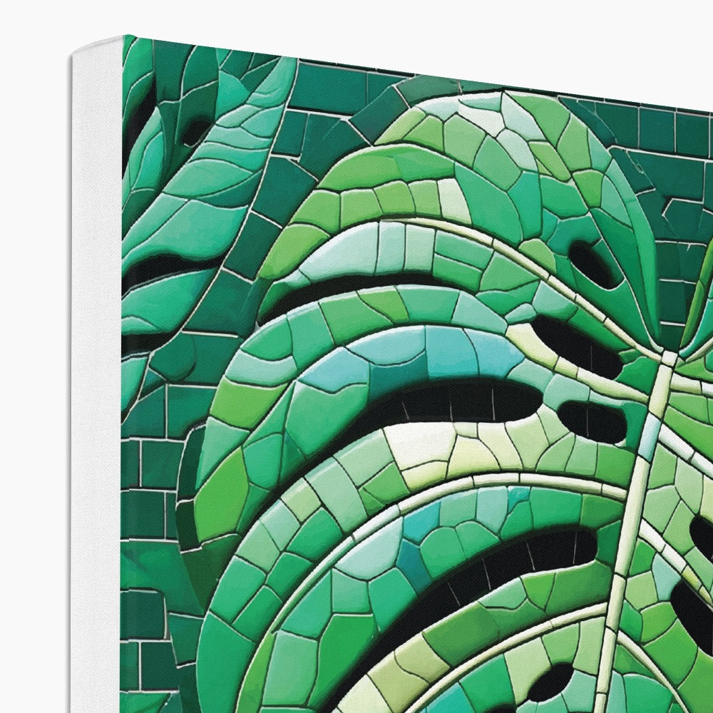 Monstera Mosaic Eco Canvas - DecorDash