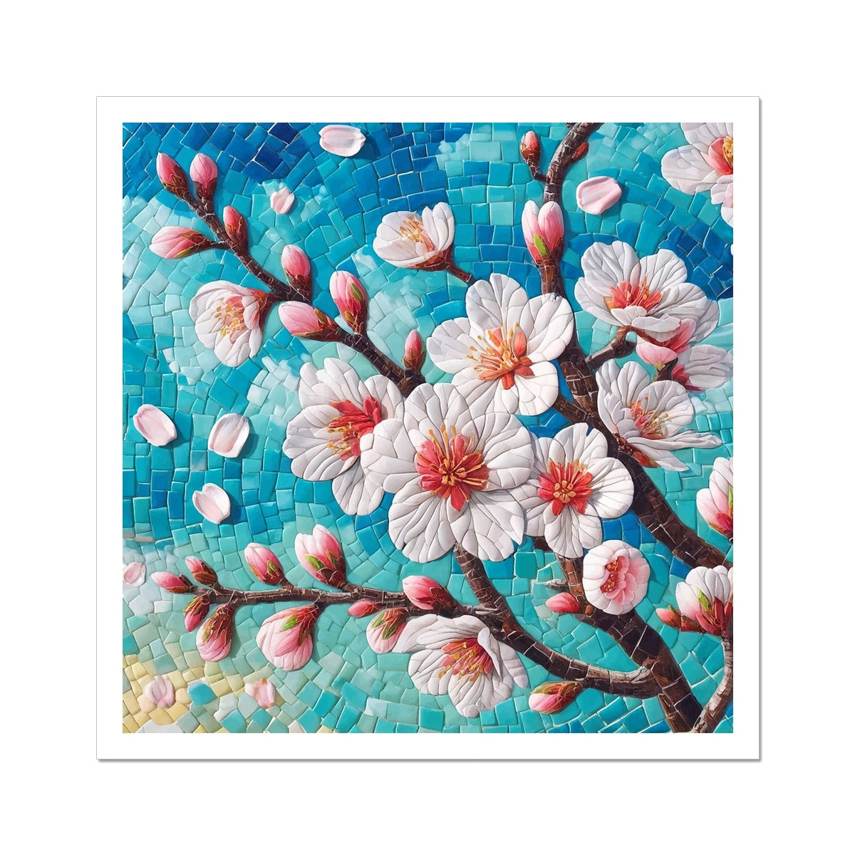 Almond Blossom Mosaic Hahnemühle German Etching Print - DecorDash