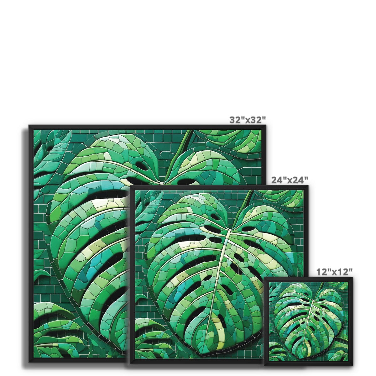 Monstera Mosaic Framed Canvas - DecorDash