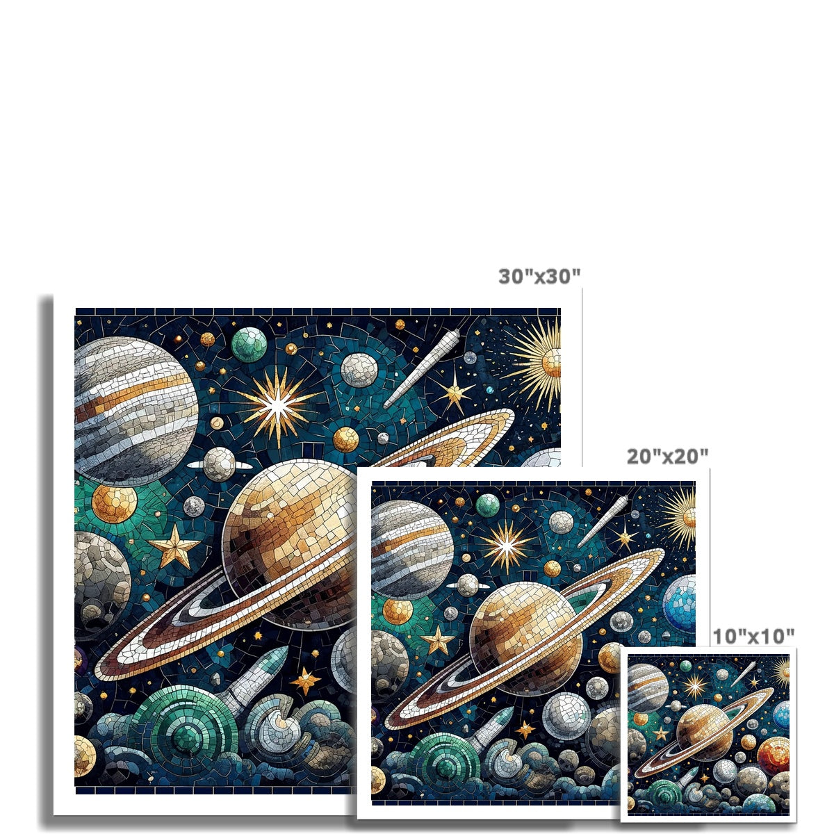 Space Mosaic Hahnemühle German Etching Print