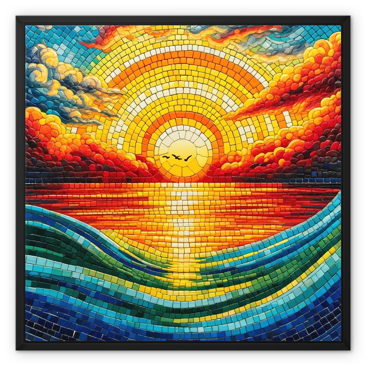 Sunset Mosaic Framed Canvas - DecorDash