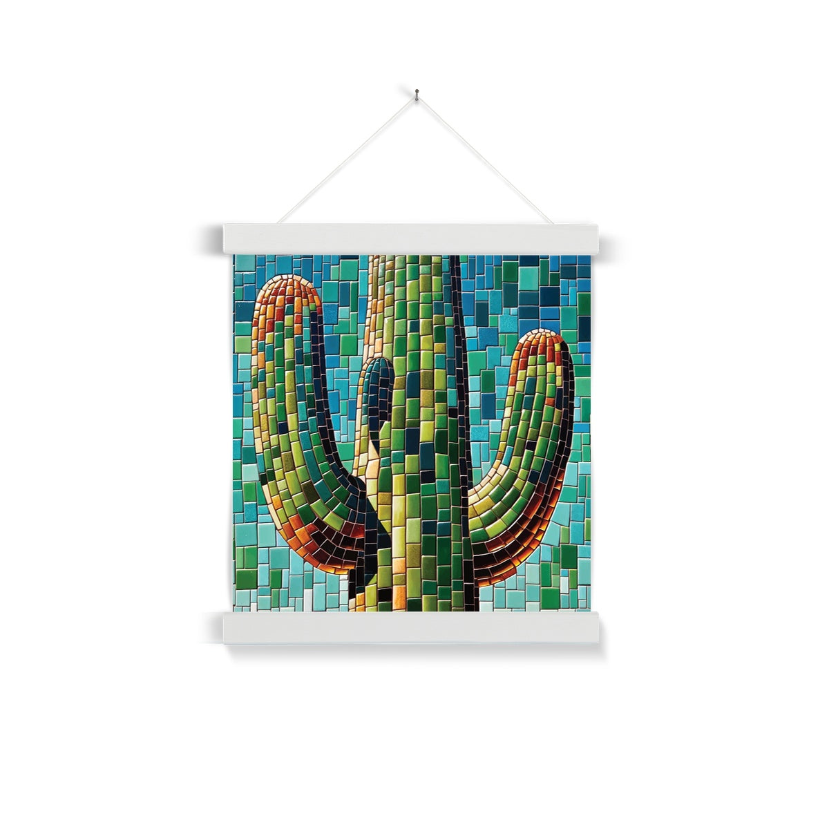 Saguaro Cactus Mosaic Fine Art Print with Hanger - DecorDash