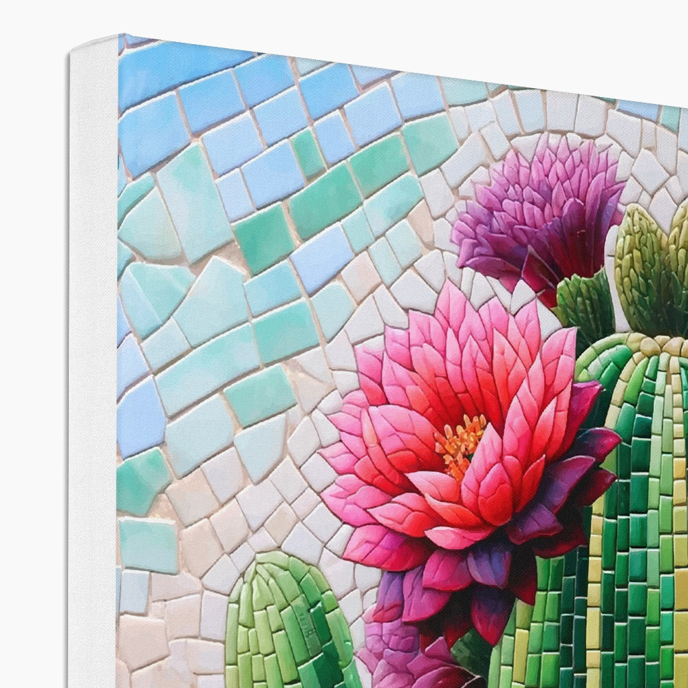 Blooming Cactus Mosaic Eco Canvas - DecorDash