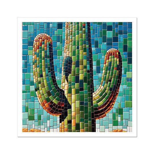 Saguaro Cactus Mosaic Hahnemühle German Etching Print