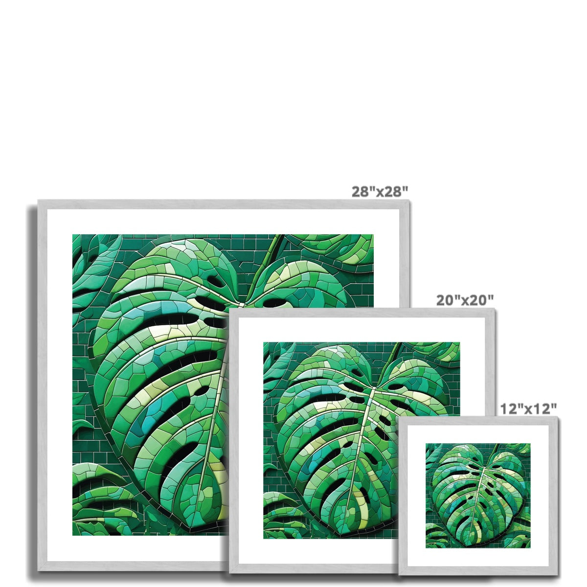 Monstera Mosaic Antique Framed & Mounted Print - DecorDash