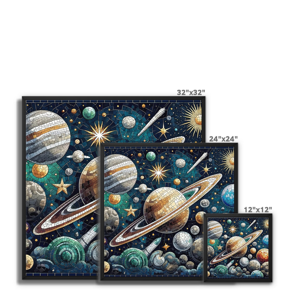 Space Mosaic Framed Canvas