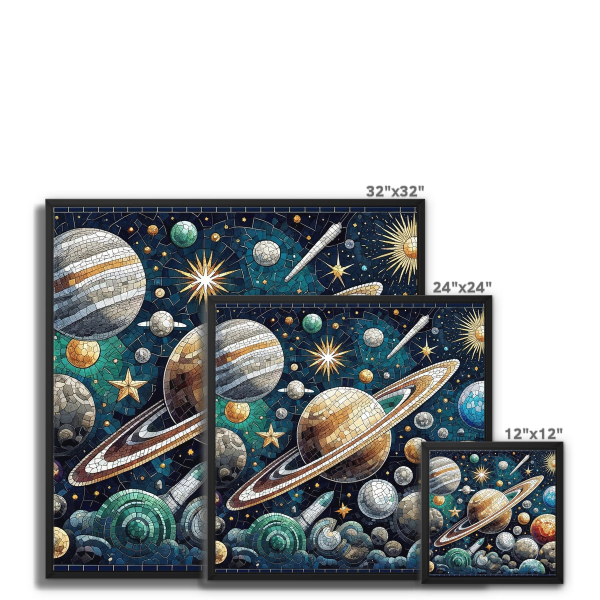 Space Mosaic Framed Canvas - DecorDash