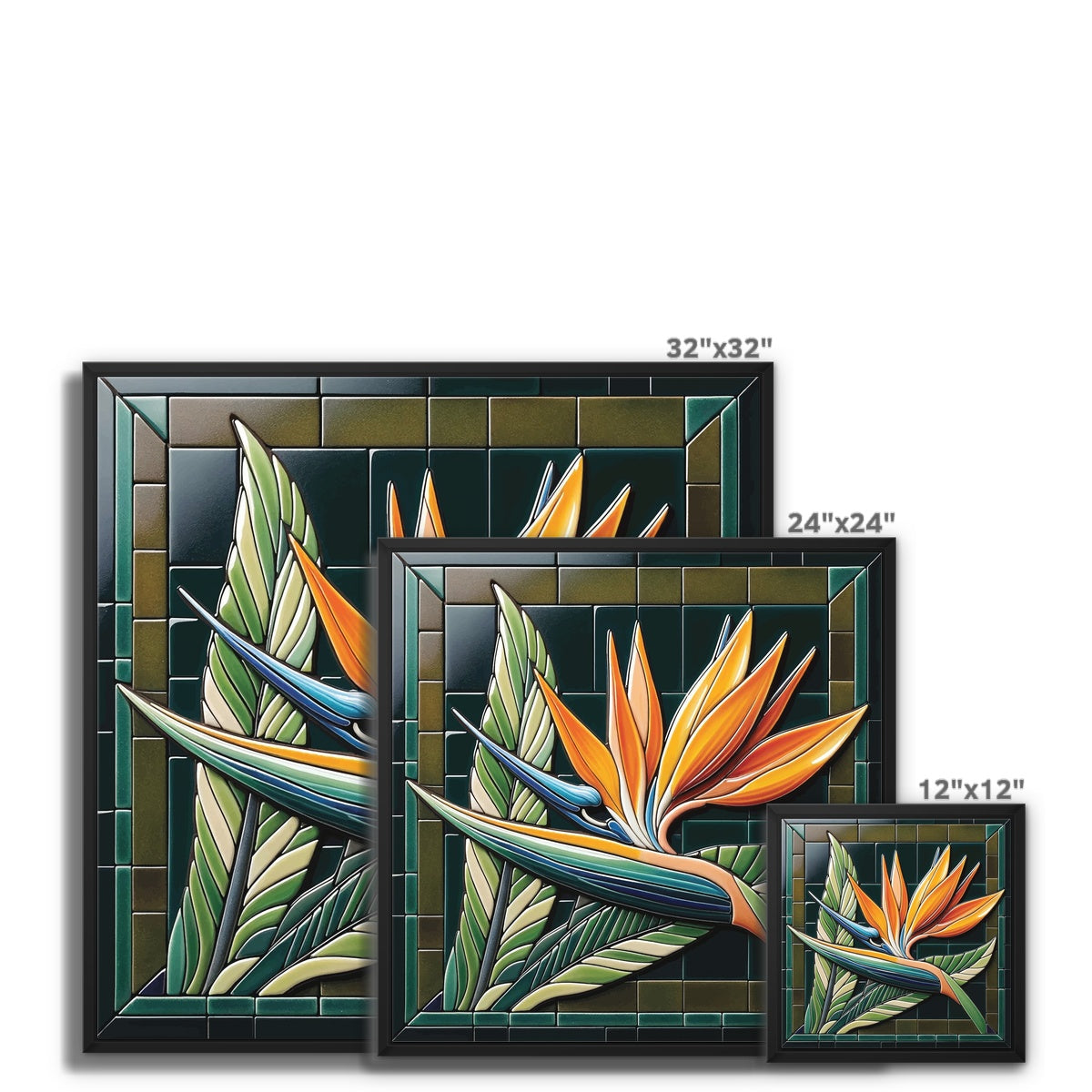 Bird of Paradise Mosaic Framed Canvas - DecorDash