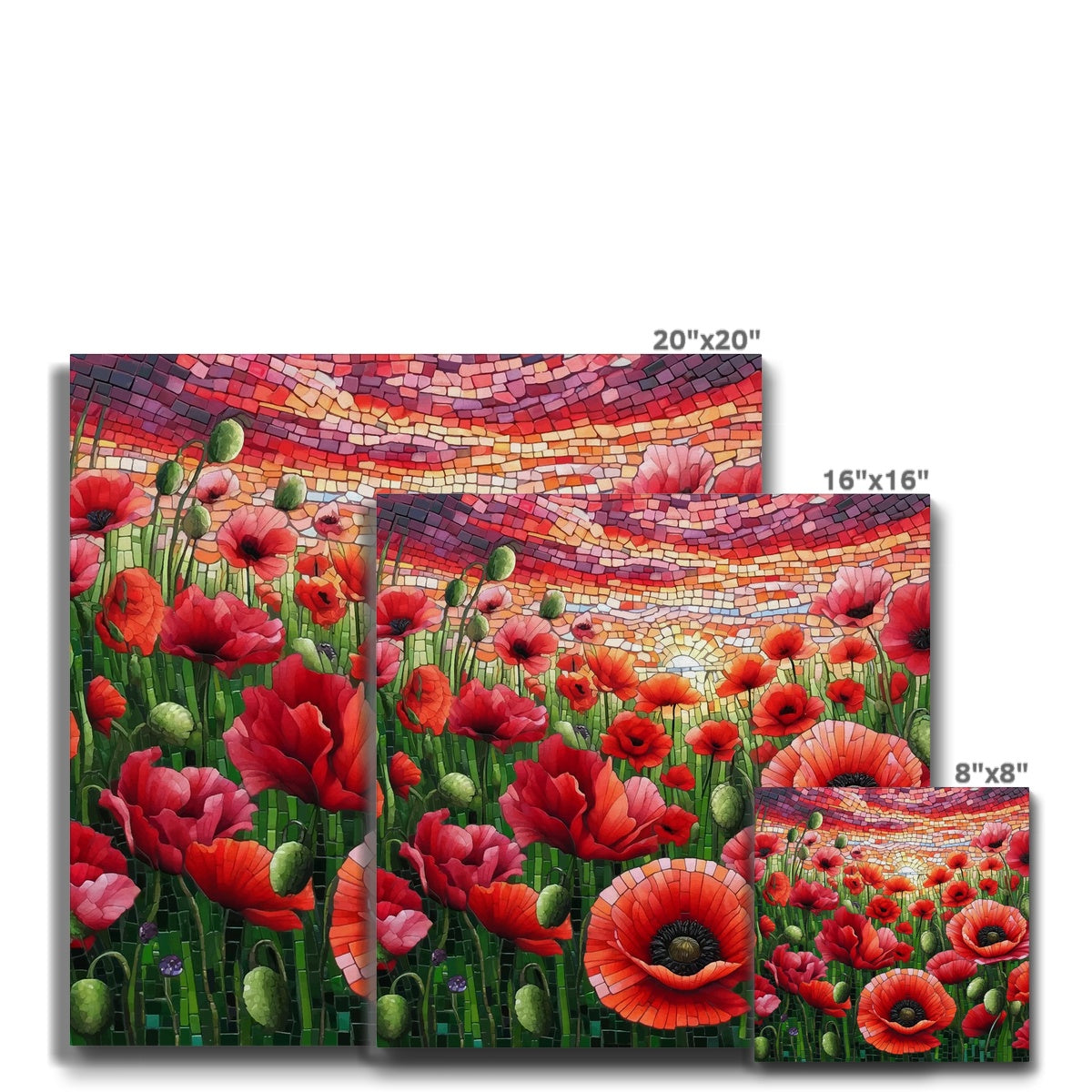 Poppy Field Mosaic Eco Canvas