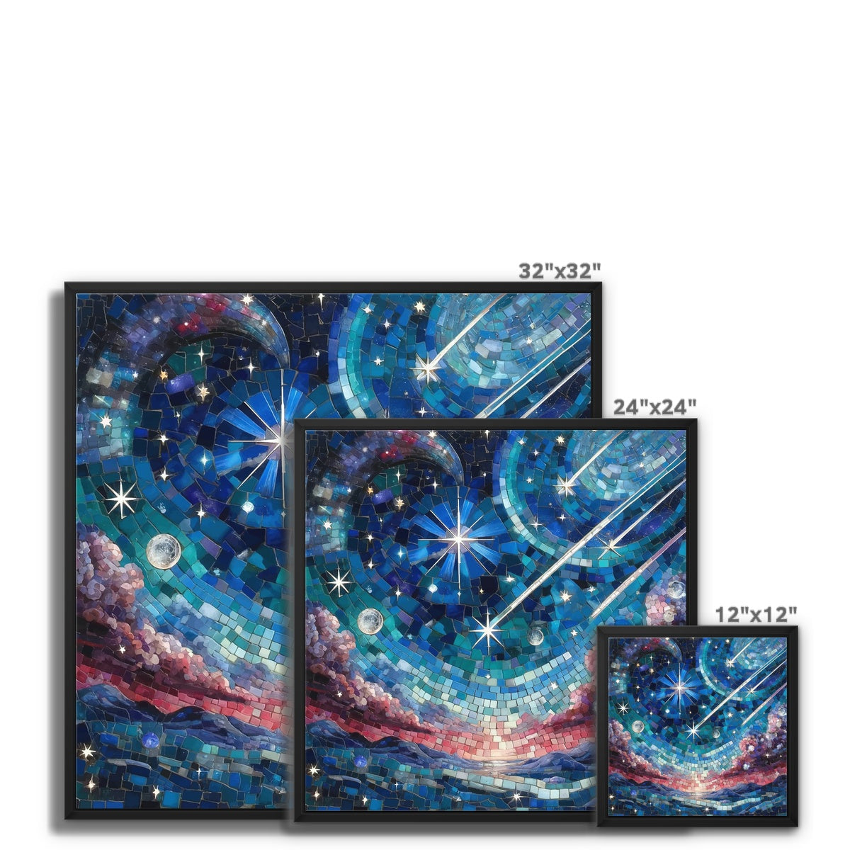 Starry Sky Mosaic Framed Canvas