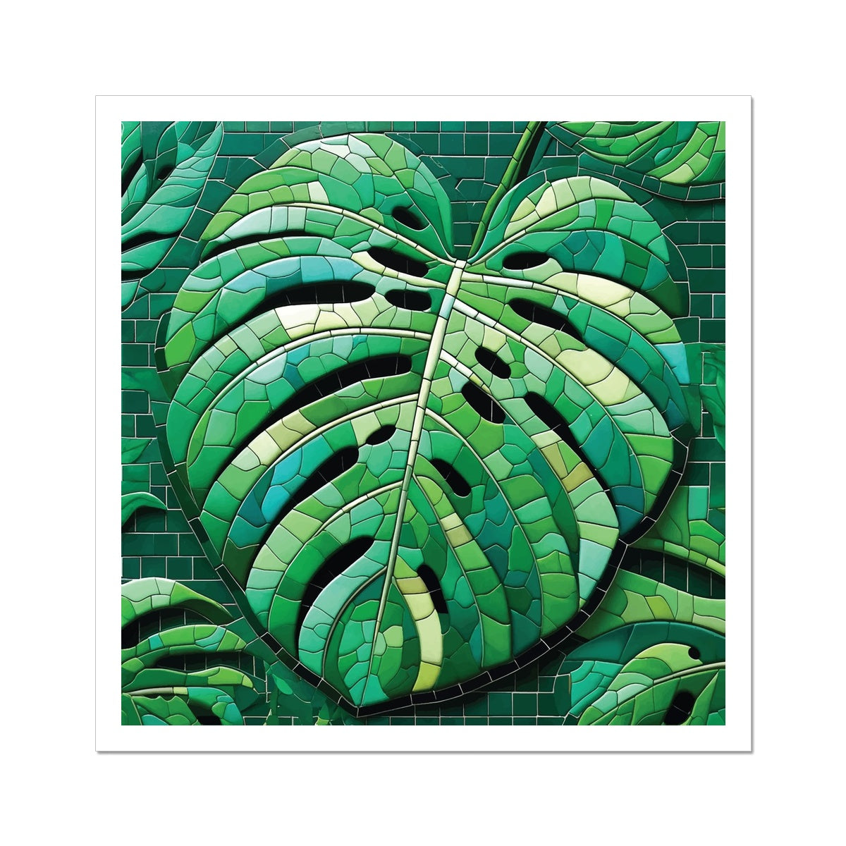 Monstera Mosaic Hahnemühle German Etching Print - DecorDash