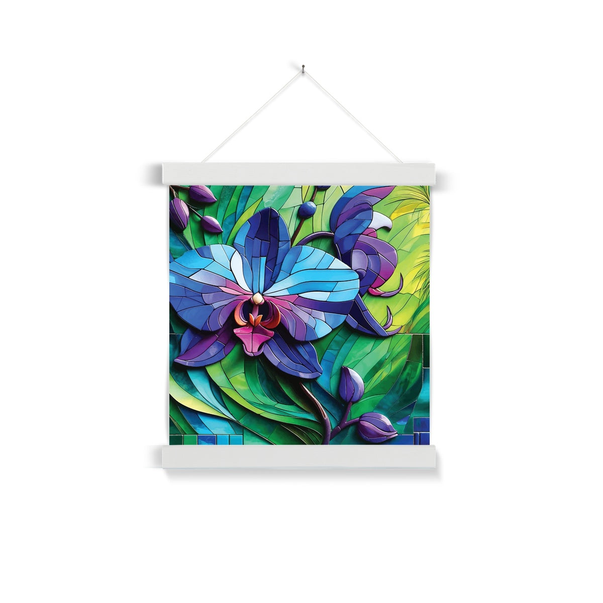 Blue Orchid Mosaic Fine Art Print with Hanger - DecorDash