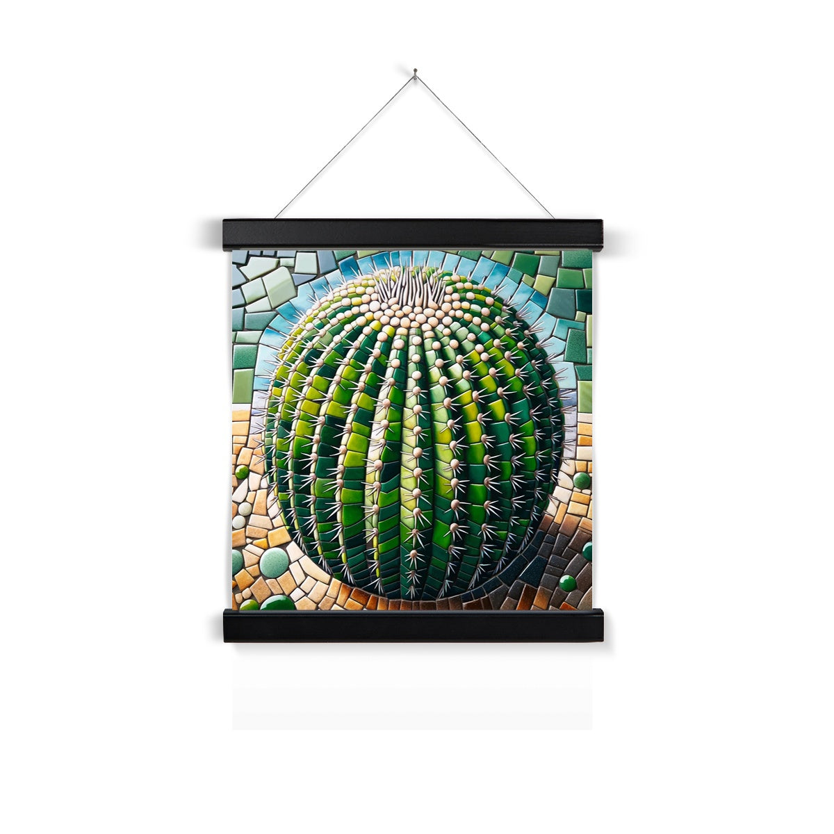 Barrel Cactus Mosaic Fine Art Print with Hanger - DecorDash