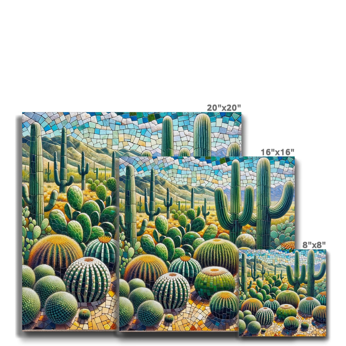 Cacti Mosaic Eco Canvas - DecorDash