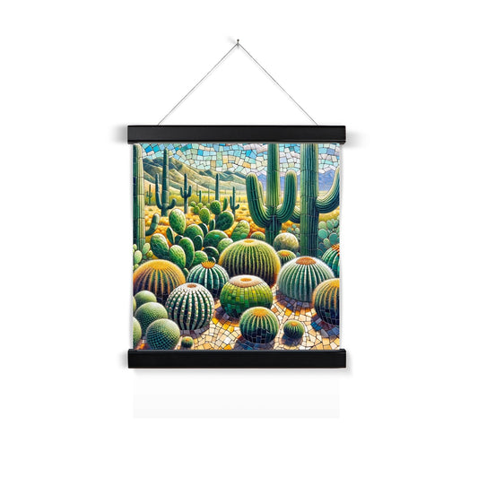 Cacti Mosaic Fine Art Print with Hanger