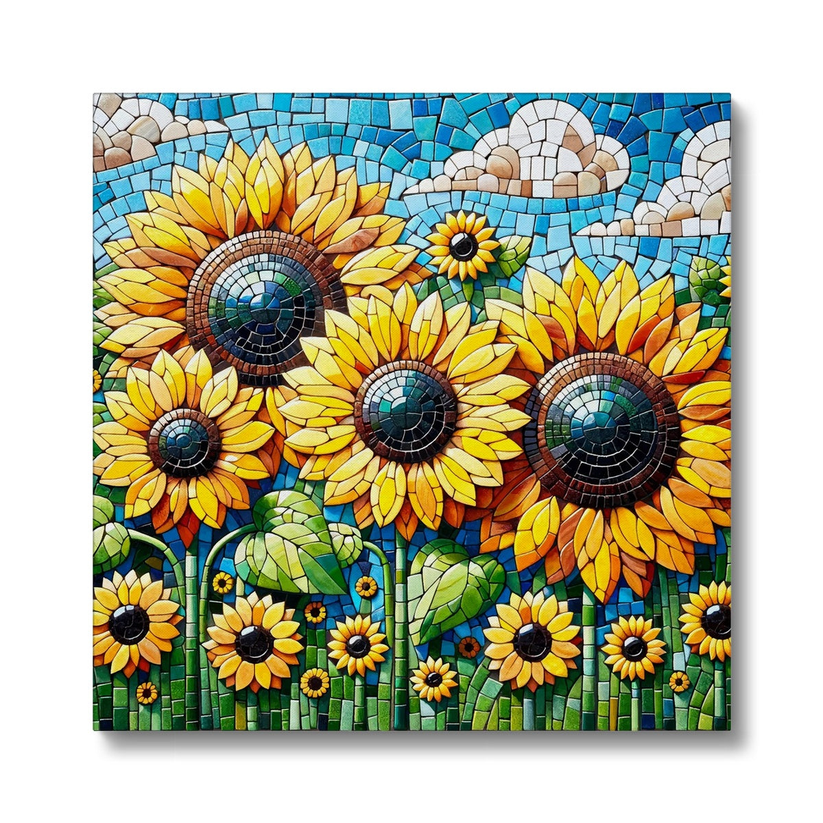 Sunflower Field Mosaic Eco Canvas - DecorDash