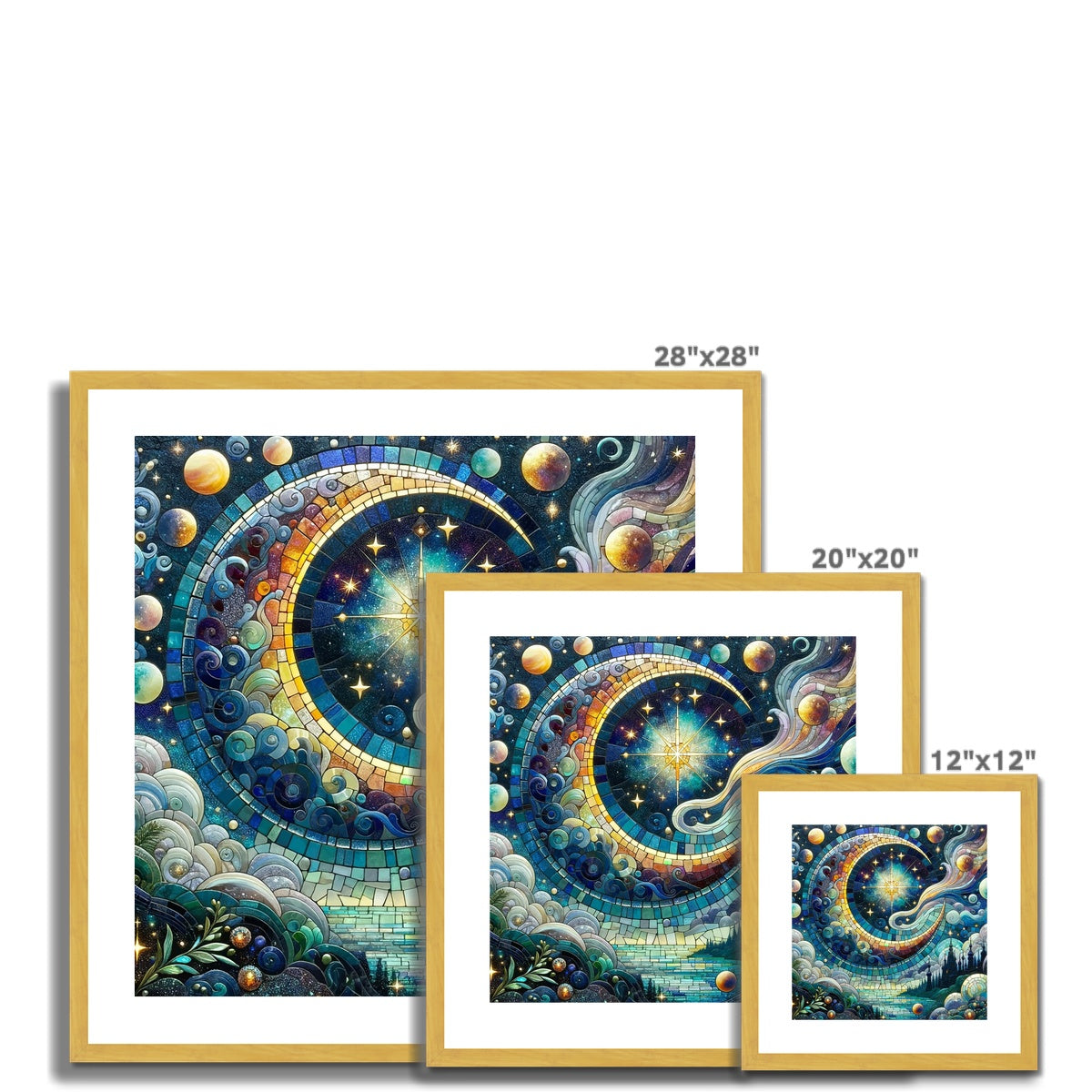 Crescent Moon Mosaic Antique Framed & Mounted Print - DecorDash