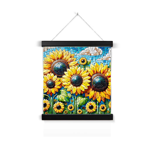 Sunflower Field Mosaic Fine Art Print with Hanger