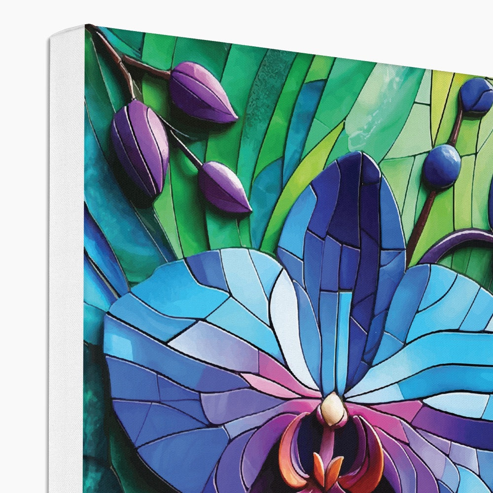 Blue Orchid Mosaic Eco Canvas - DecorDash