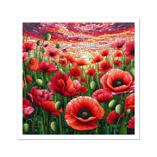 Poppy Field Mosaic Hahnemühle German Etching Print - DecorDash