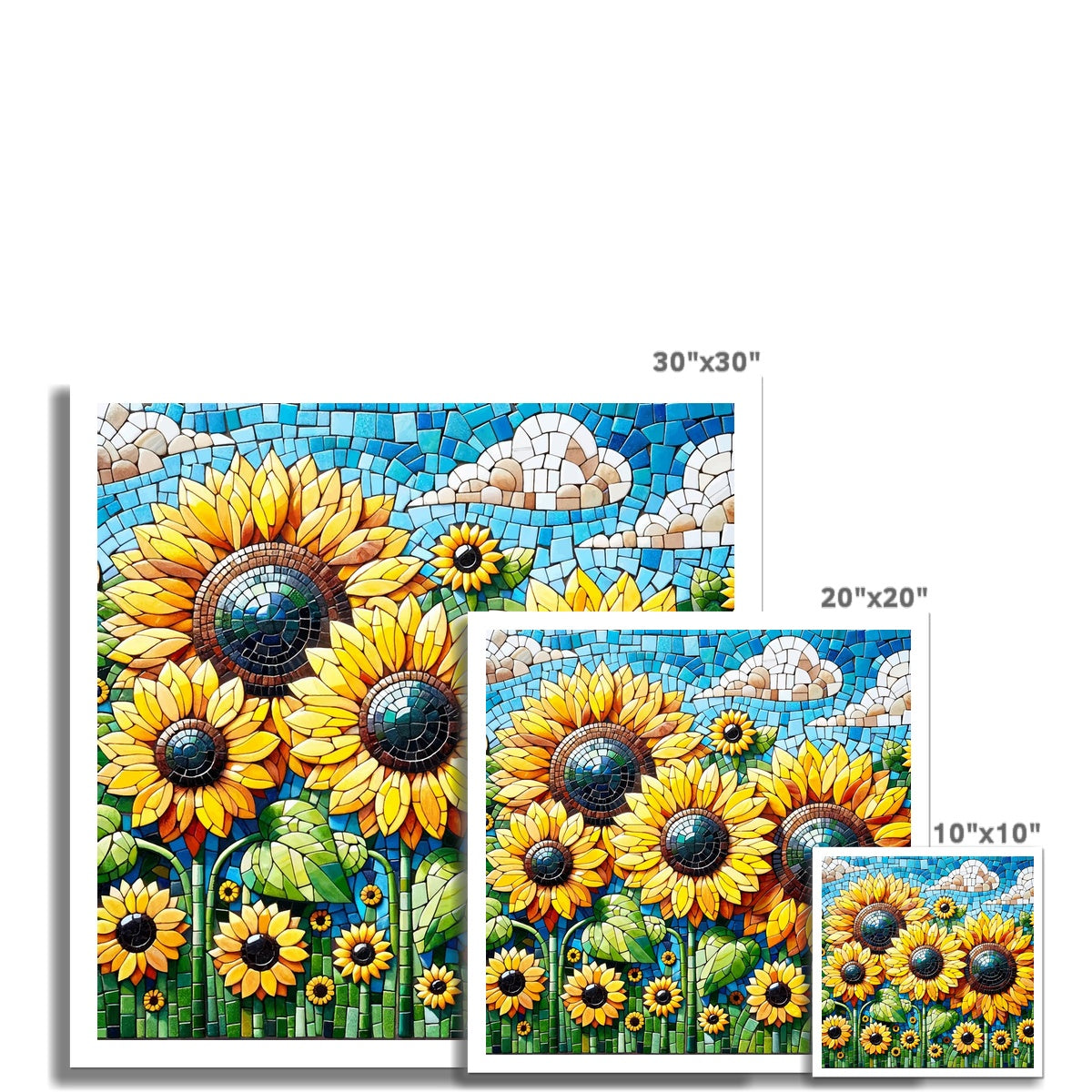 Sunflower Field Mosaic Hahnemühle German Etching Print