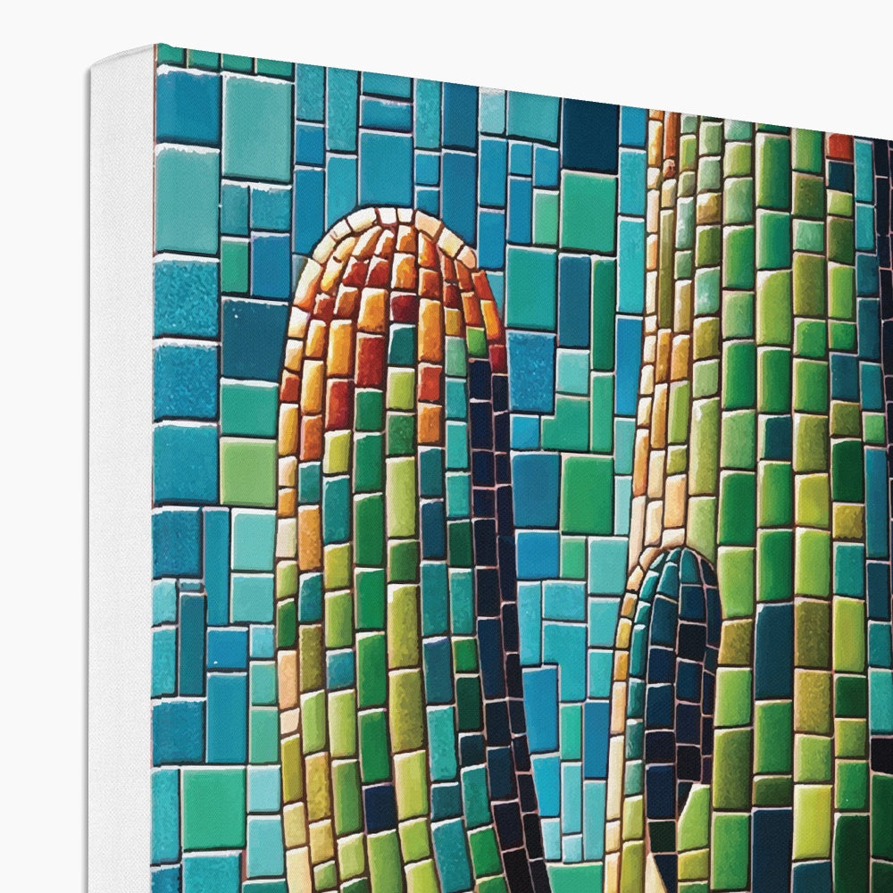 Saguaro Cactus Mosaic Eco Canvas - DecorDash