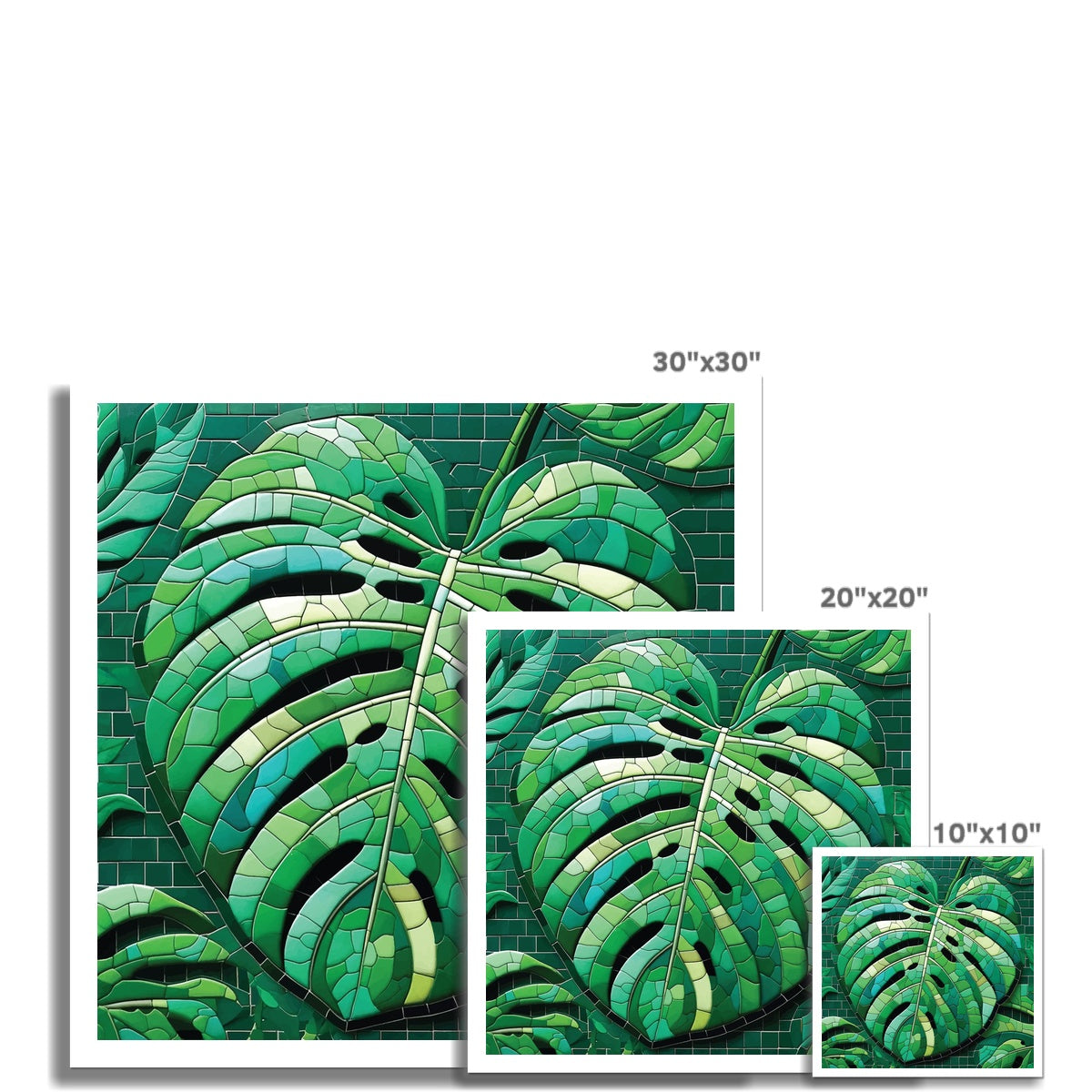 Monstera Mosaic Hahnemühle German Etching Print - DecorDash