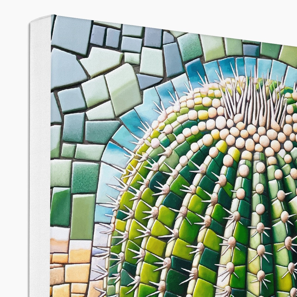 Barrel Cactus Mosaic Eco Canvas - DecorDash