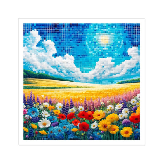 Flower Field Mosaic Hahnemühle German Etching Print