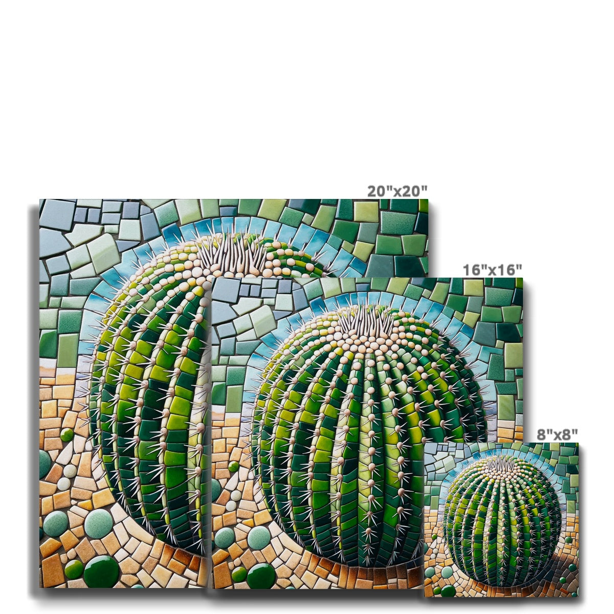 Barrel Cactus Mosaic Eco Canvas - DecorDash