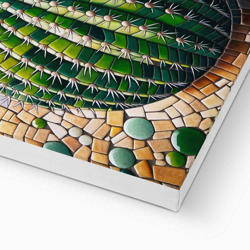 Barrel Cactus Mosaic Eco Canvas - DecorDash