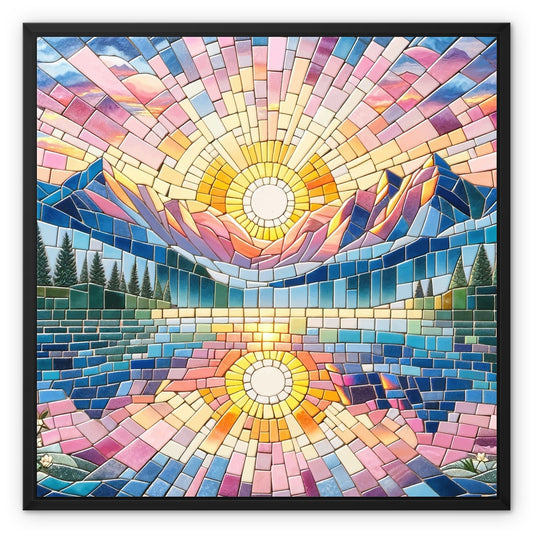 Sunrise Mosaic Framed Canvas