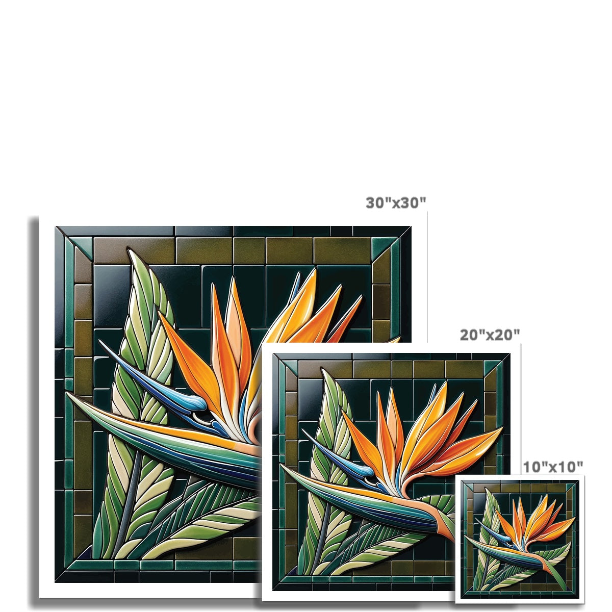 Bird of Paradise Mosaic Hahnemühle German Etching Print - DecorDash