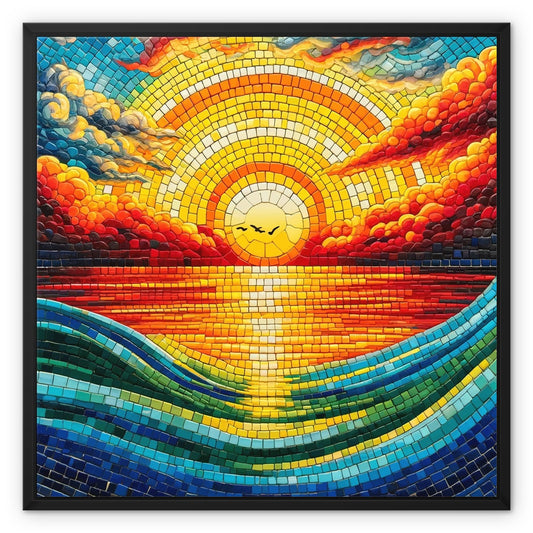Sunset Mosaic Framed Canvas