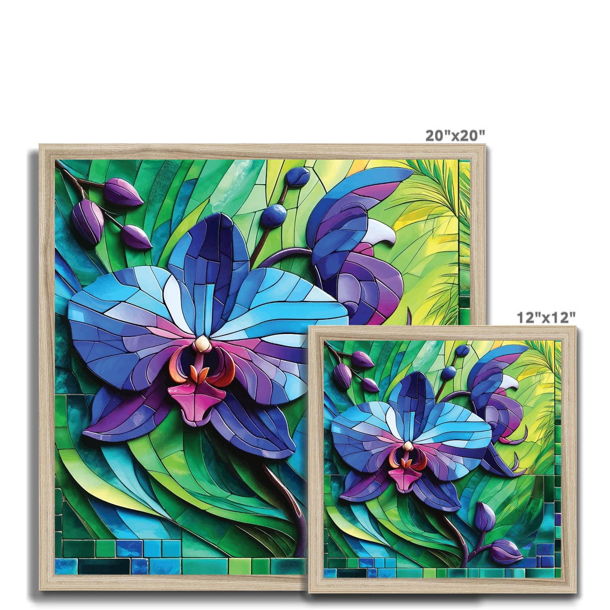Blue Orchid Mosaic Budget Framed Poster