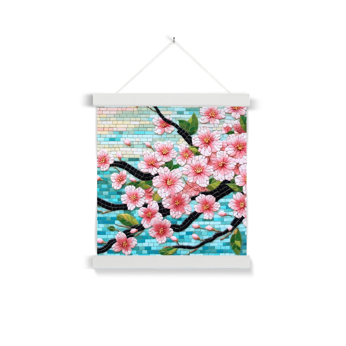 Cherry Blossom Mosaic Fine Art Print with Hanger - DecorDash