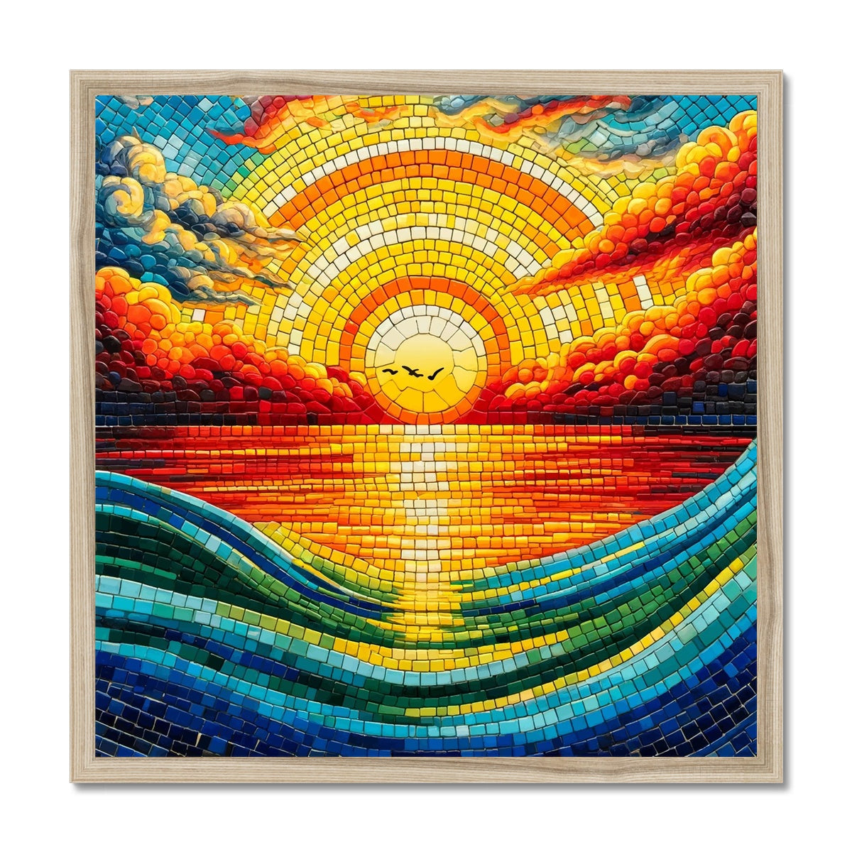 Sunset Mosaic Budget Framed Poster