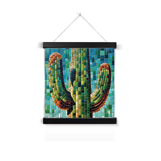 Saguaro Cactus Mosaic Fine Art Print with Hanger
