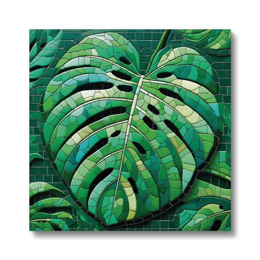 Monstera Mosaic Eco Canvas - DecorDash