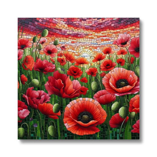 Poppy Field Mosaic Eco Canvas - DecorDash