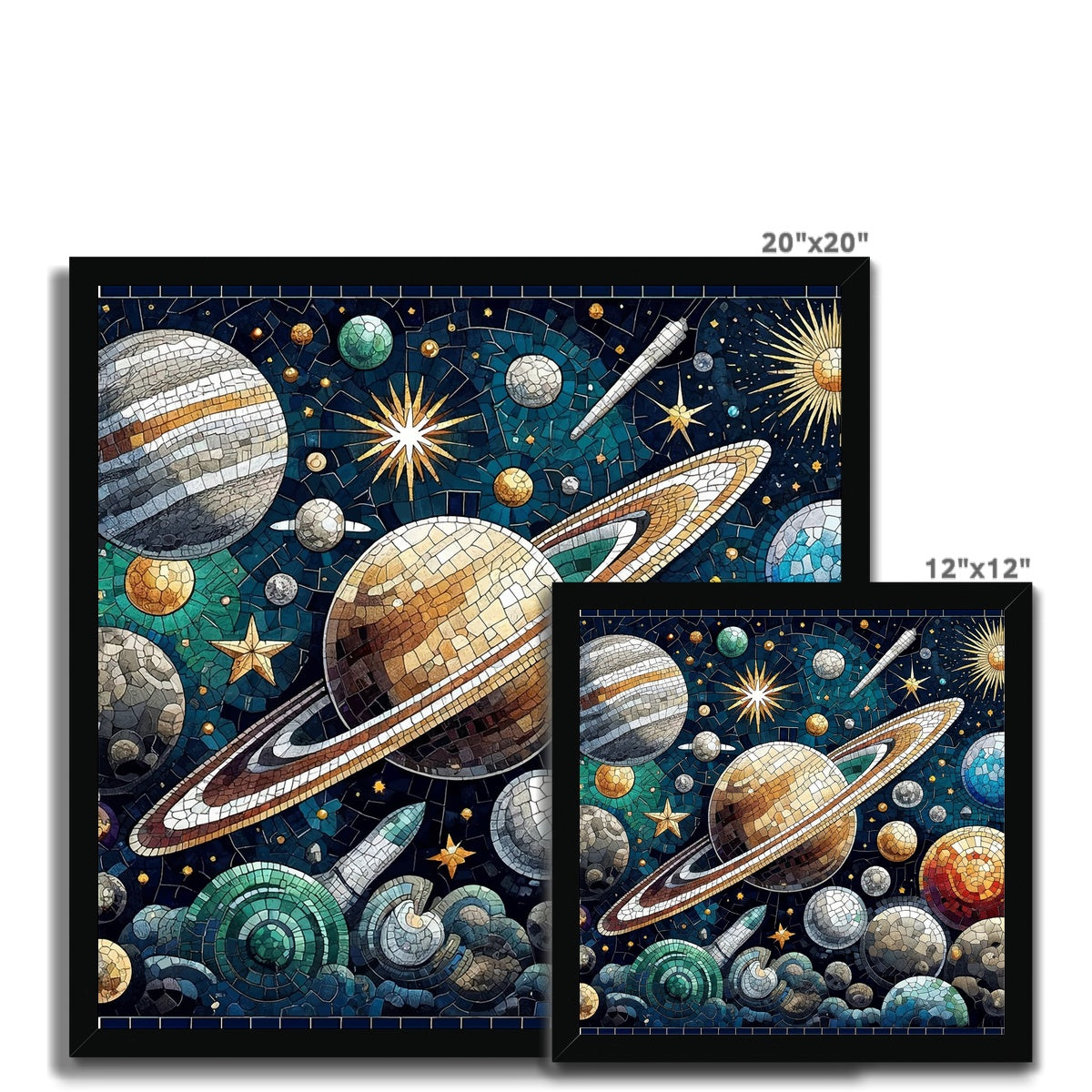 Space Mosaic Budget Framed Poster