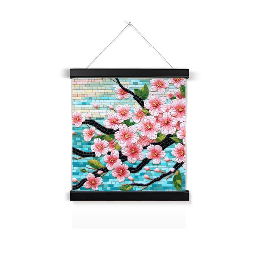 Cherry Blossom Mosaic Fine Art Print with Hanger