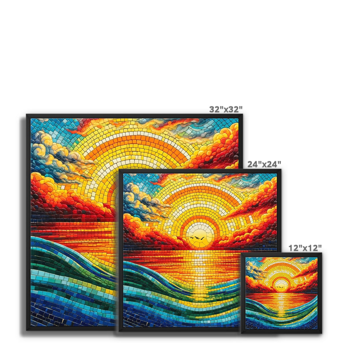Sunset Mosaic Framed Canvas