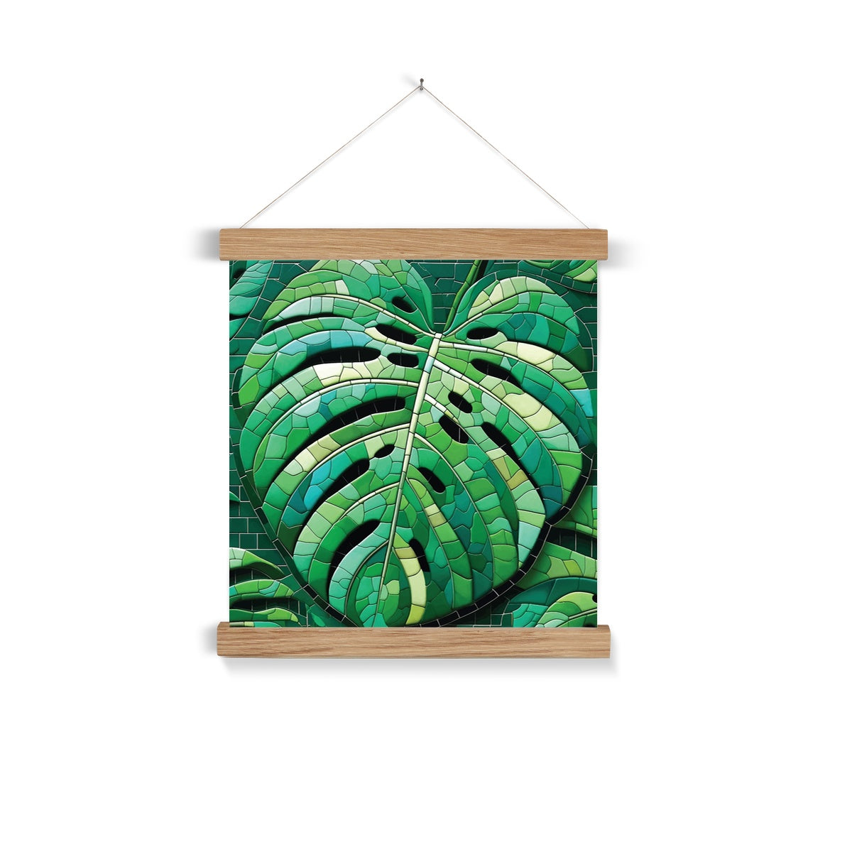 Monstera Mosaic Fine Art Print with Hanger - DecorDash