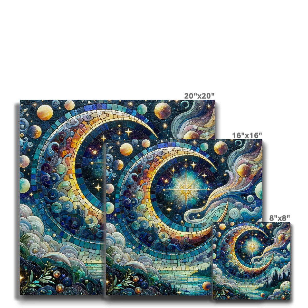 Crescent Moon Mosaic Eco Canvas