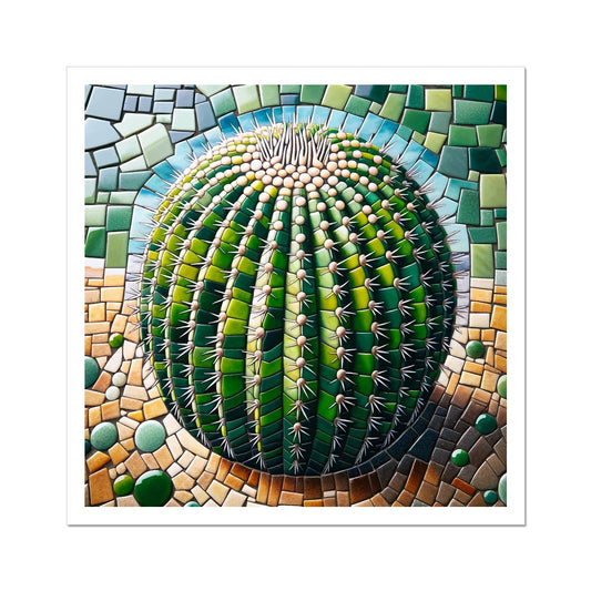 Barrel Cactus Mosaic Hahnemühle German Etching Print - DecorDash